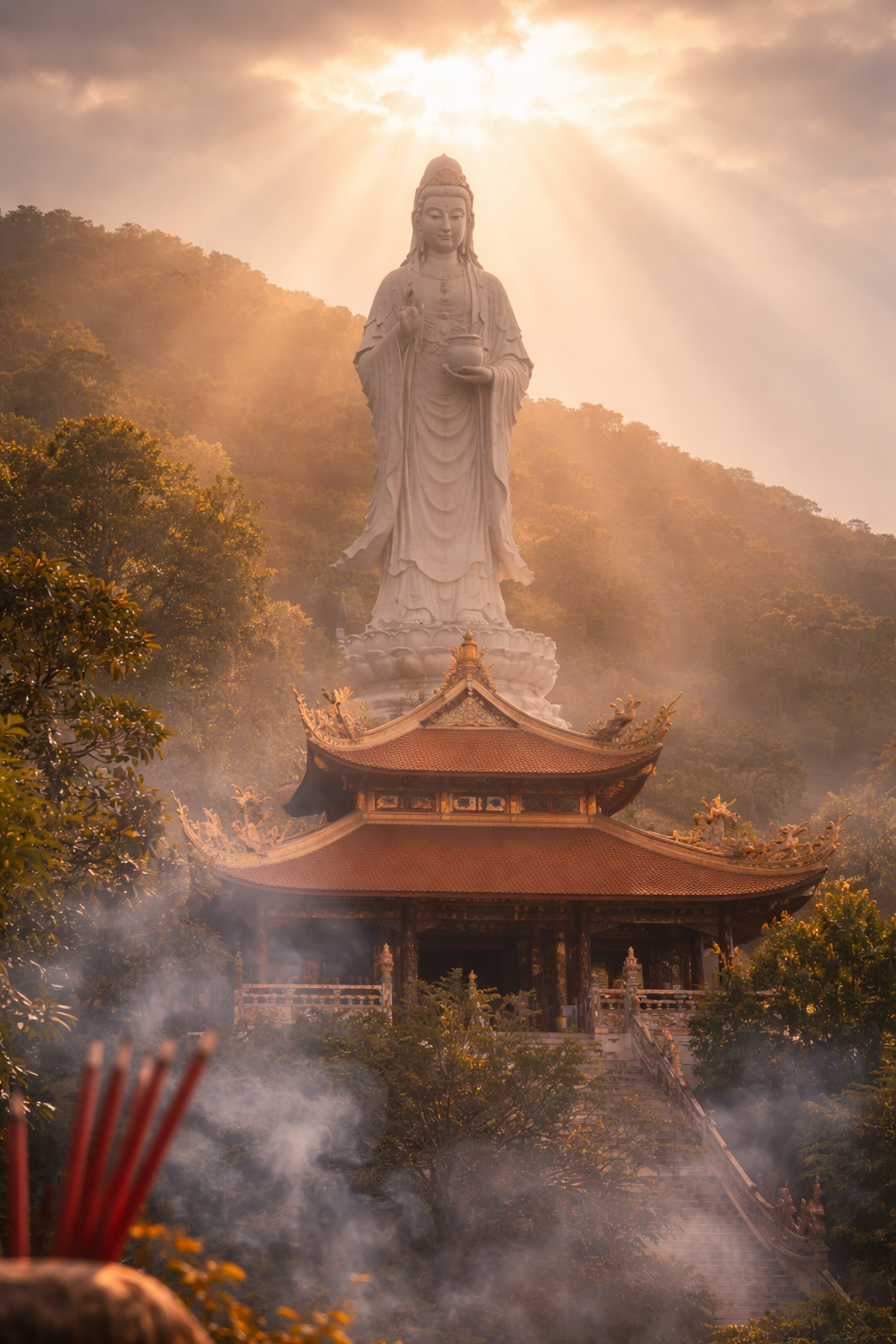 Chùa Bà Núi Bà Đen ban đêm